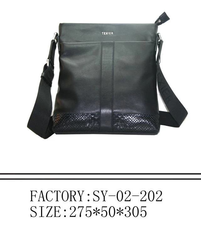 Dynion bag lledr gyda zipper ykk