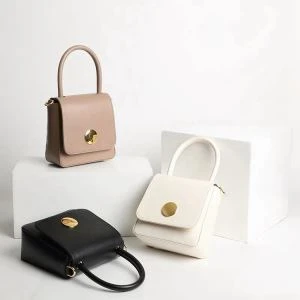Bag ysgwydd lledr dilys