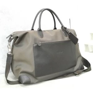 Bag teithio lledr neilon