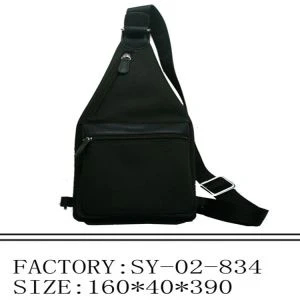 Bag sling i ddynion cynfas lledr