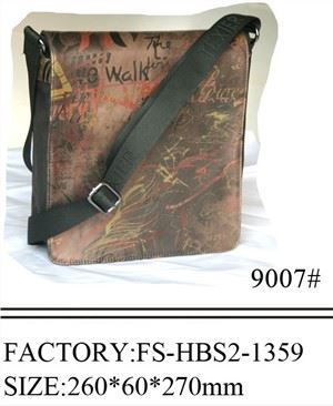 Argraffu Dynion Bag Ysgwydd Lledr